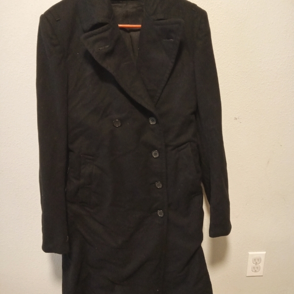 Long black Navy Pea coat - Picture 1 of 7